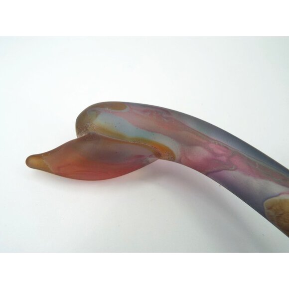 Rueven Nouveau Art Glass Hand Painted Satin Swan Figurine Paperweight - Picture 3 of 12